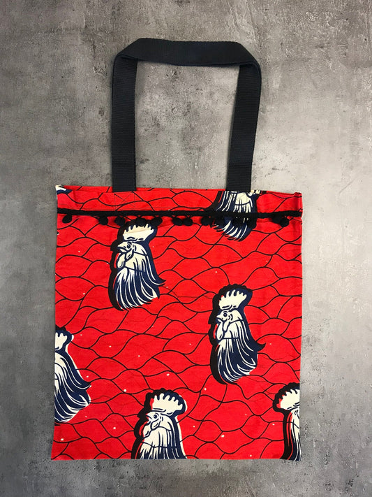 Totebag in wax - David - David pompoms