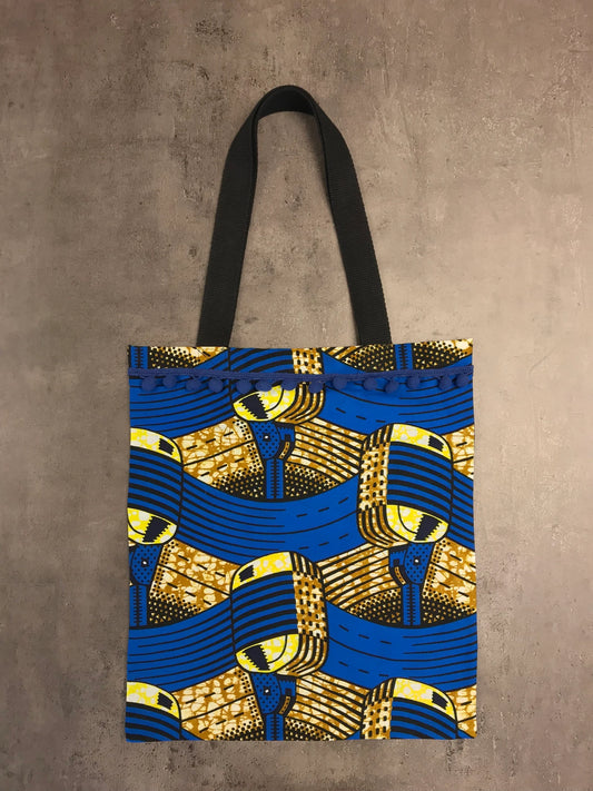 Totebag in wax - Marius pompoms